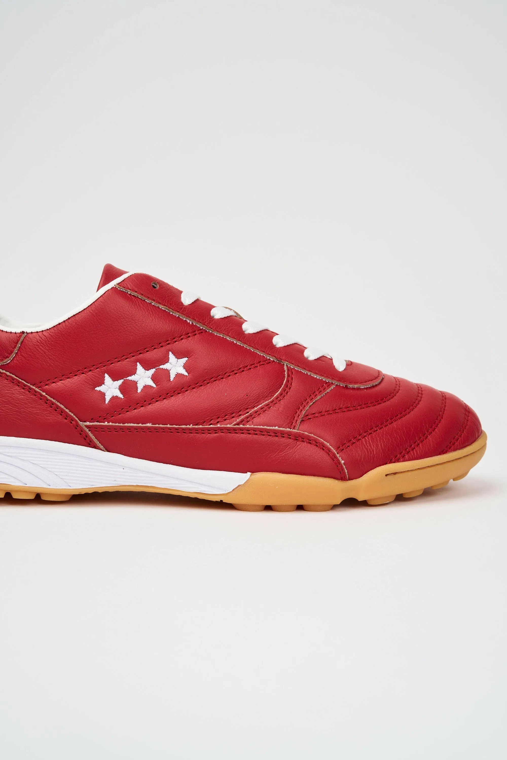 Scarpe da calcio Alloro Outdoor in pelle rossa