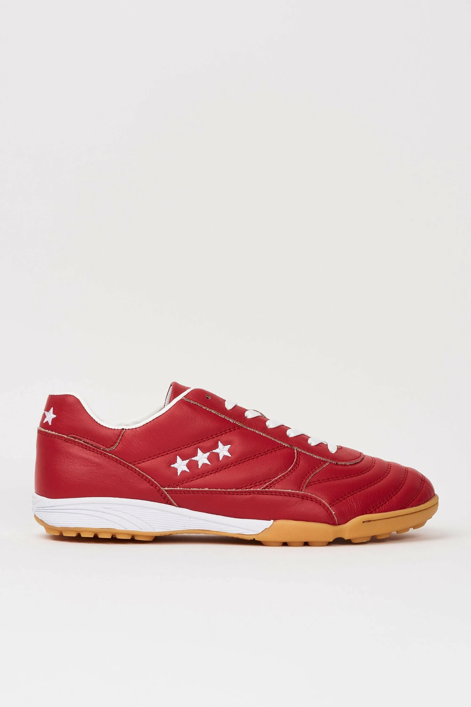 Scarpe da calcio Alloro Outdoor in pelle rossa