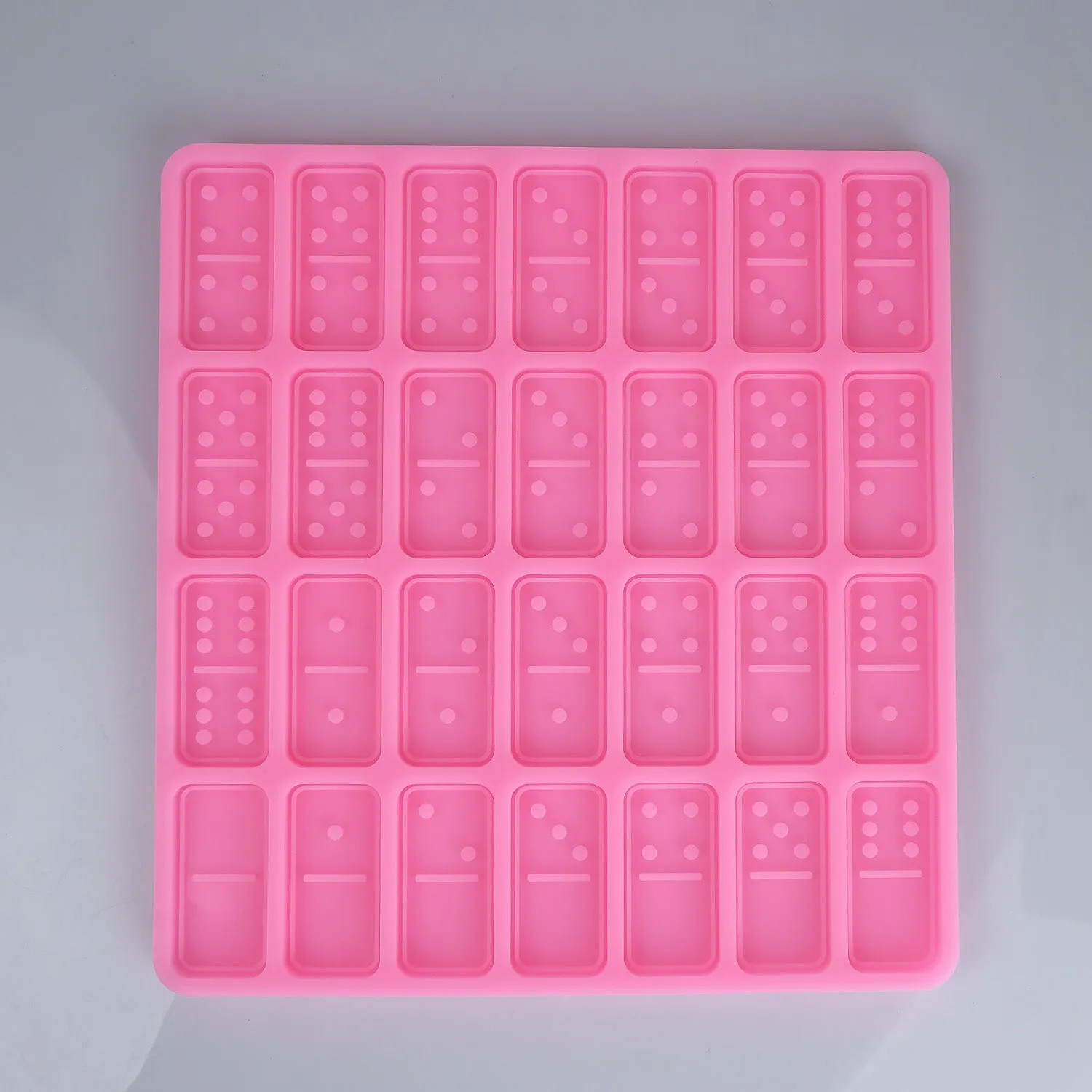 Silicone Dominos Mold For 2*1 inch Standard size domino pieces, DIY Resin Dominos game Molds White/Pink randomly ship 10335