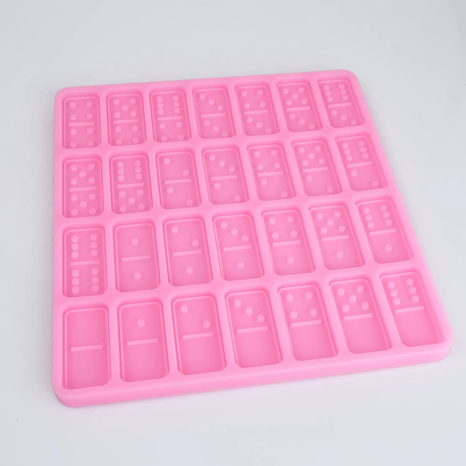 Silicone Dominos Mold For 2*1 inch Standard size domino pieces, DIY Resin Dominos game Molds White/Pink randomly ship 10335