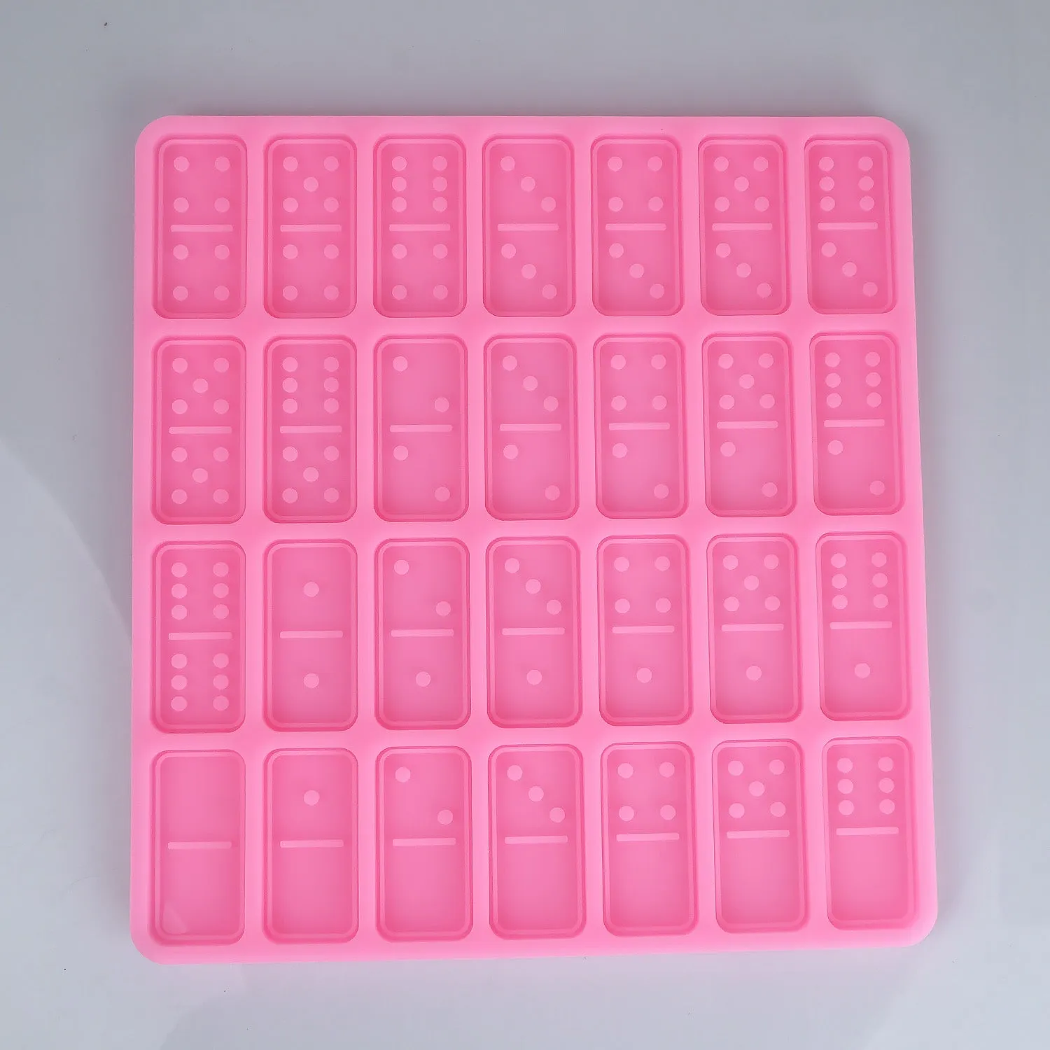 Silicone Dominos Mold For 2*1 inch Standard size domino pieces, DIY Resin Dominos game Molds White/Pink randomly ship 10335