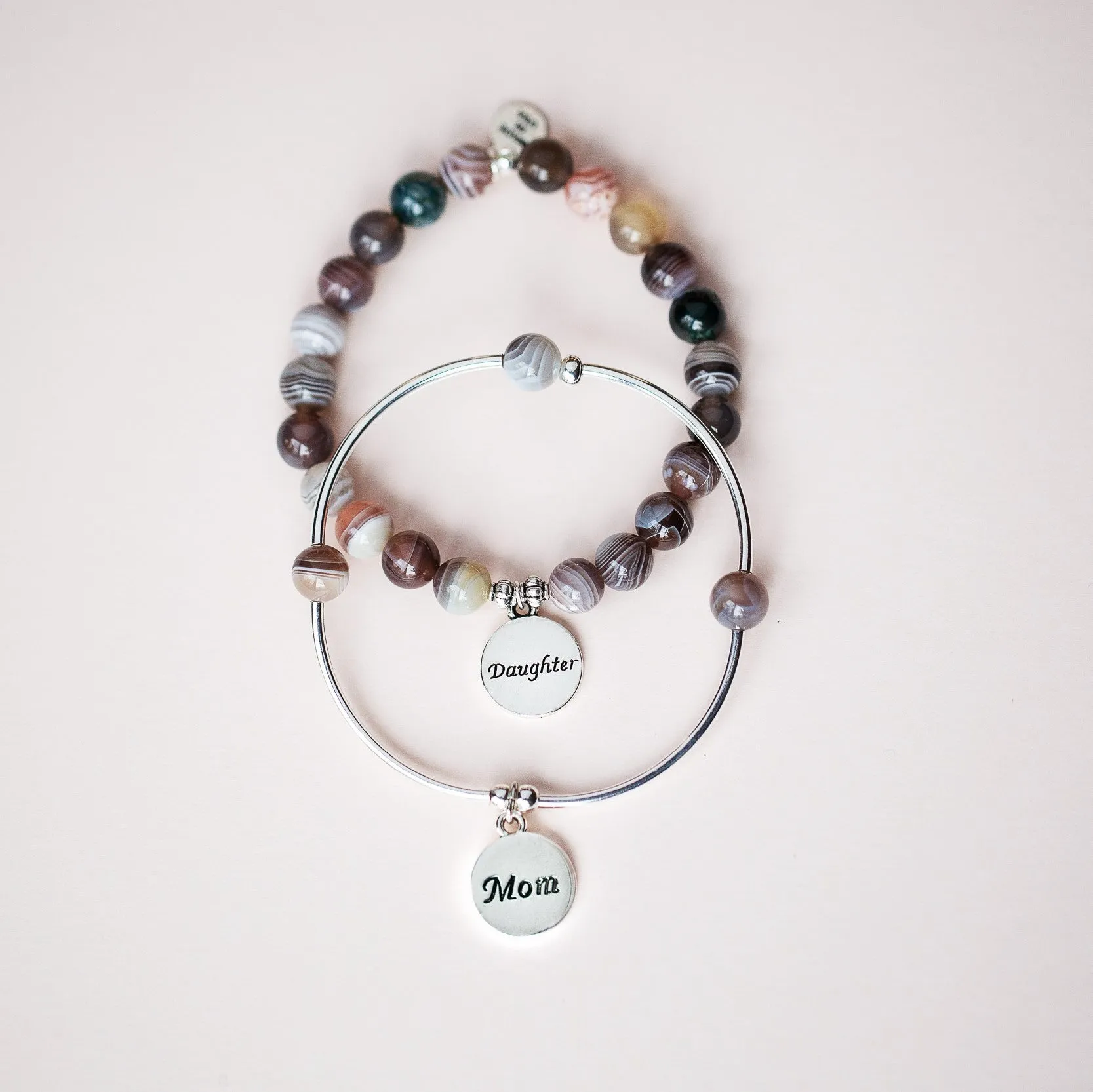 Sister | Stone Beaded Charm Bracelet | Howlite