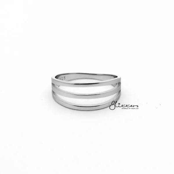 Sterling Silver 3 Lines Women's Rings