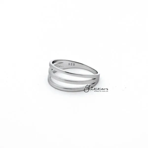 Sterling Silver 3 Lines Women's Rings