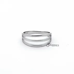 Sterling Silver 3 Lines Women's Rings