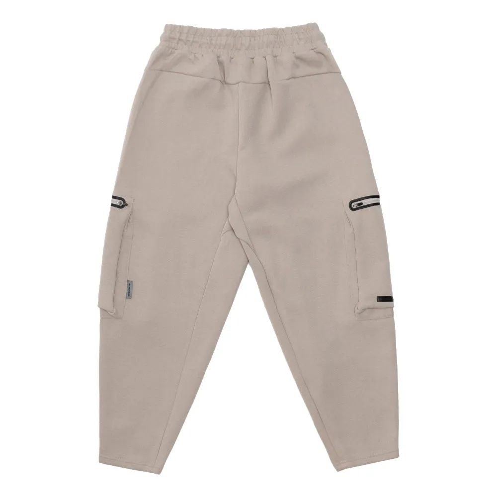 TEAMJOINED JOINED TRACK SIDE POCKETS STRAIGHT JOGGERS-KHAKI