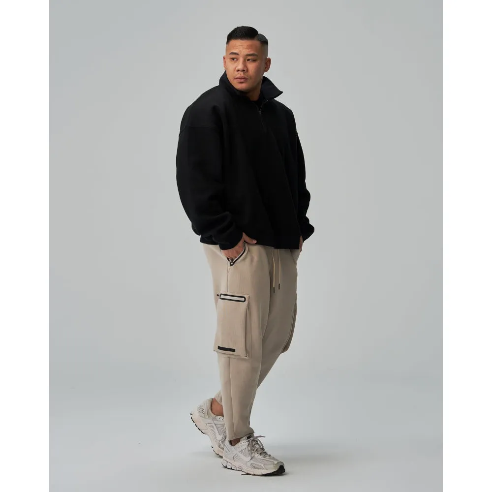 TEAMJOINED JOINED TRACK SIDE POCKETS STRAIGHT JOGGERS-KHAKI