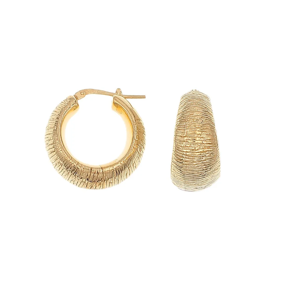 Textured Luxury Graduated Hoops - Gold