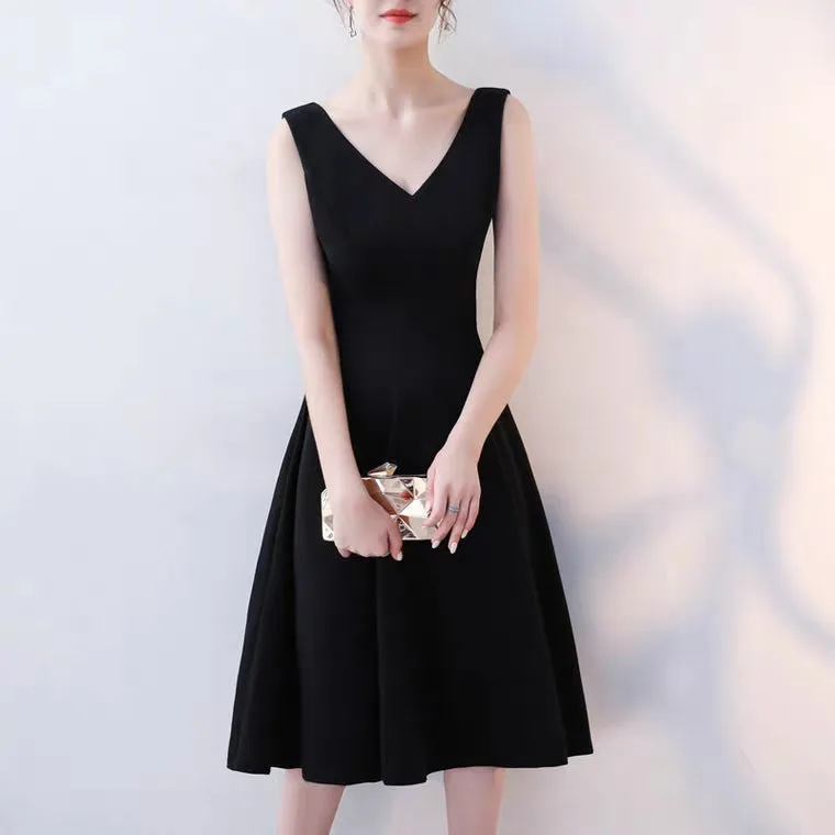 The Katine Black Cocktail Sleeveless Dress (Available in 2 Lengths)