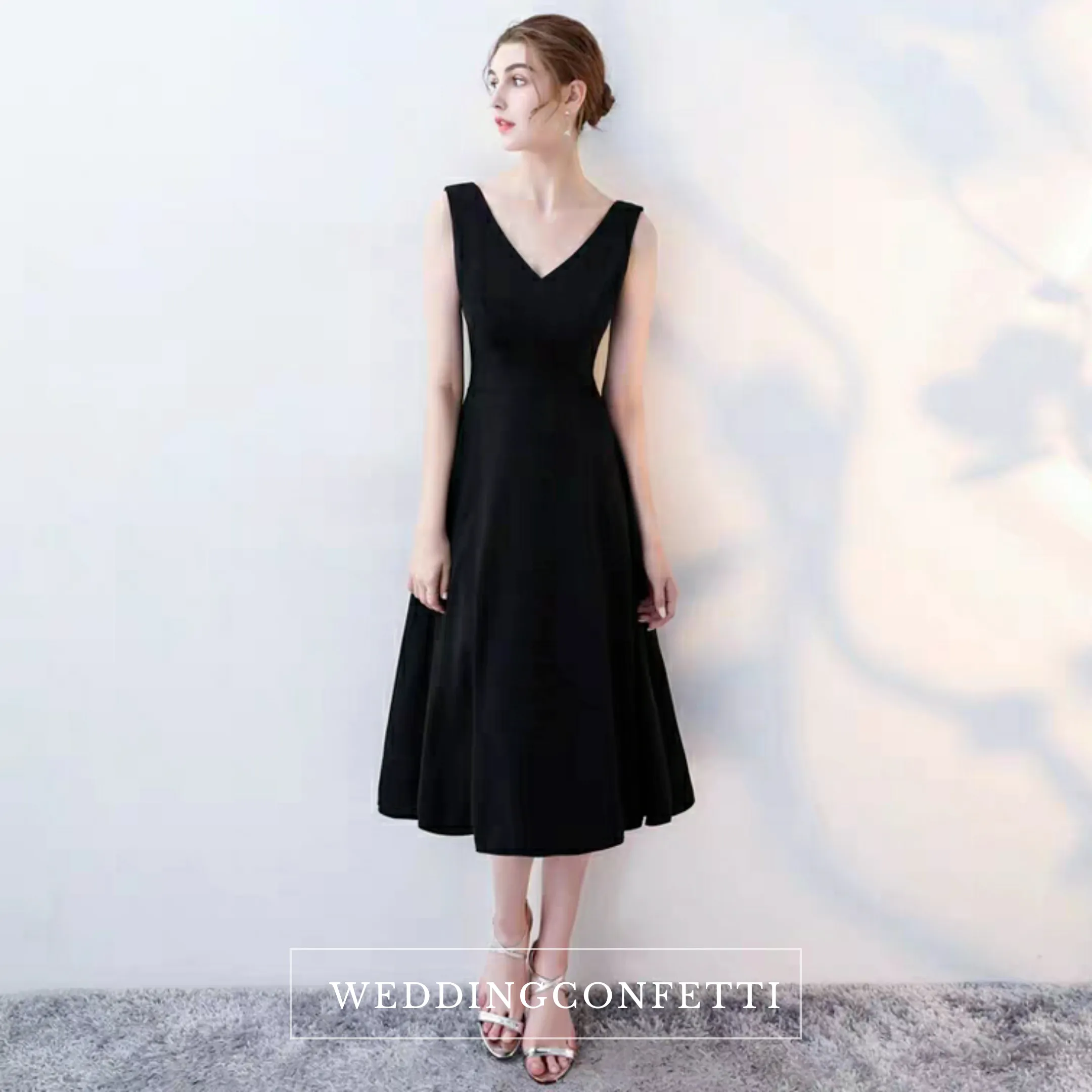 The Katine Black Cocktail Sleeveless Dress (Available in 2 Lengths)