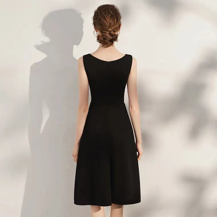 The Katine Black Cocktail Sleeveless Dress (Available in 2 Lengths)