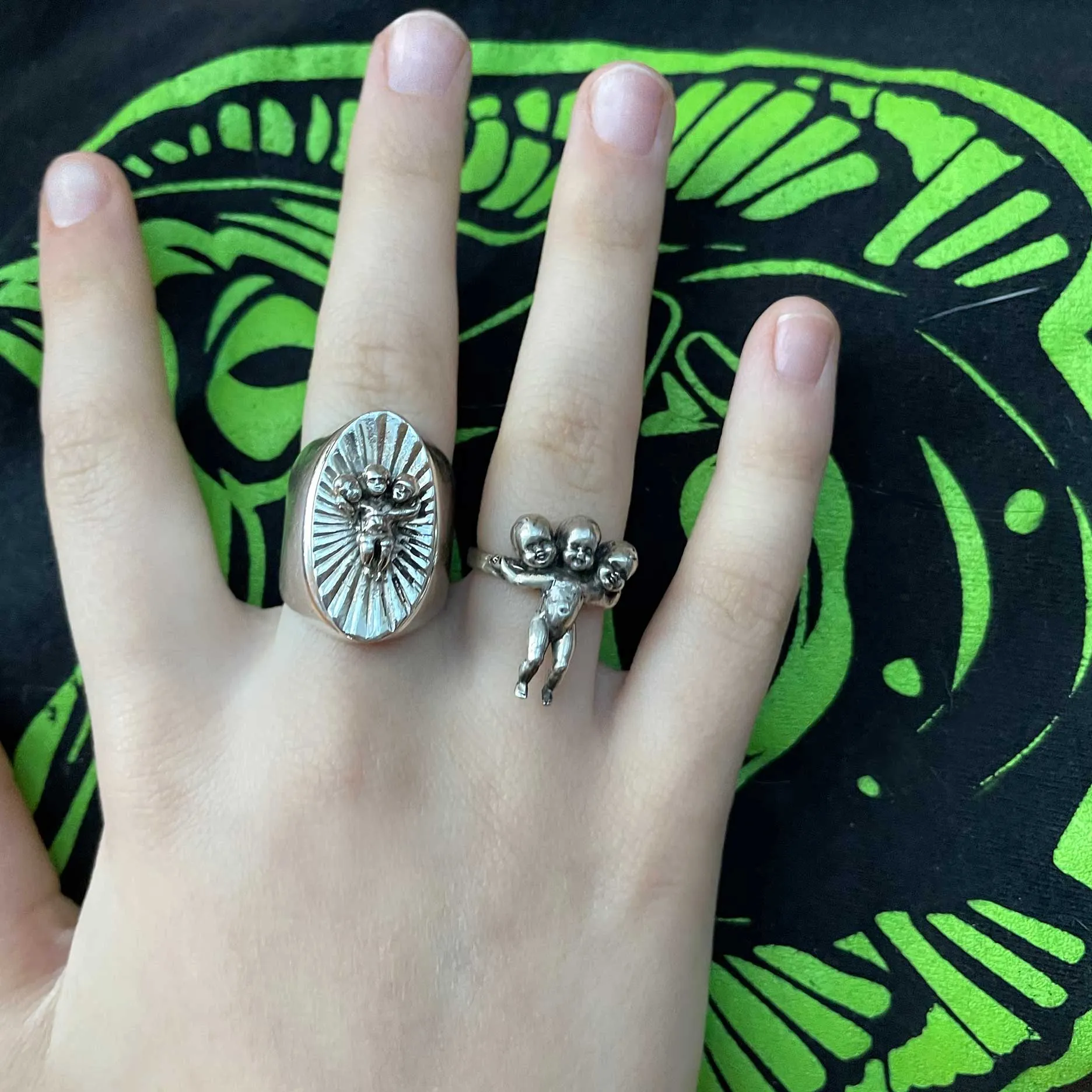 Three Headed Baby Ring