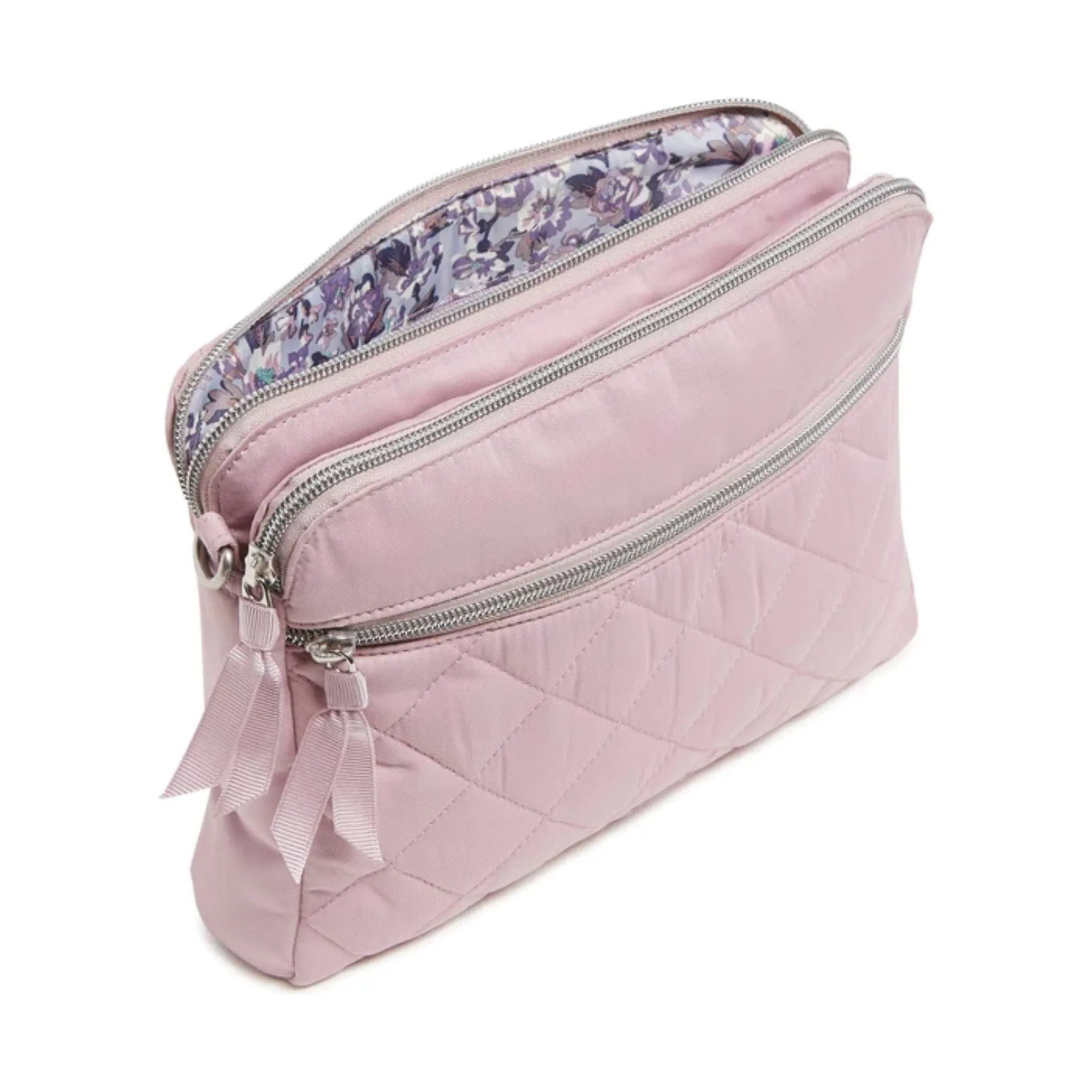 Vera Bradley Triple Compartment Crossbody Bag In Performance Twill - Hydrangea Pink