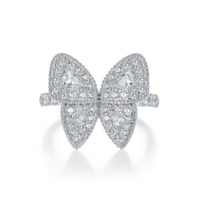 Vivid Clustered Butterfly Engagement Ring