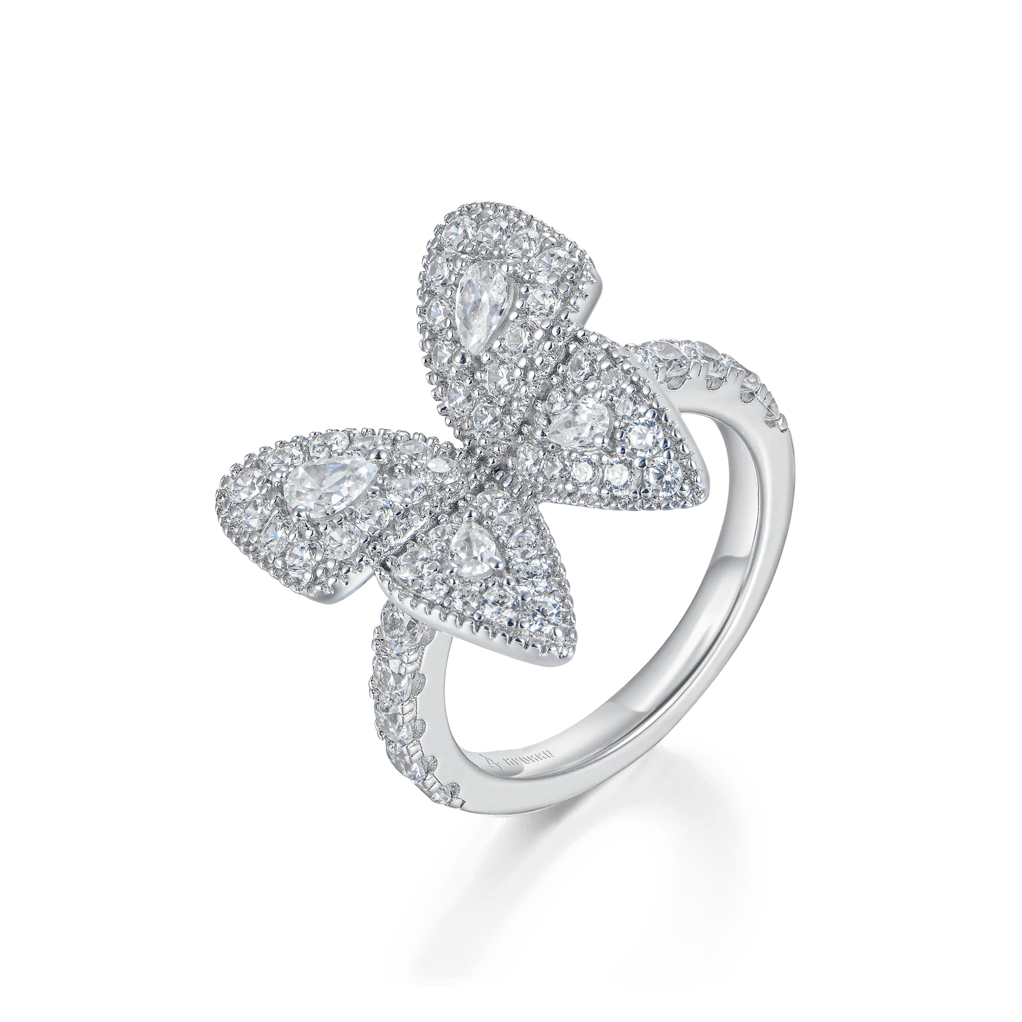 Vivid Clustered Butterfly Engagement Ring