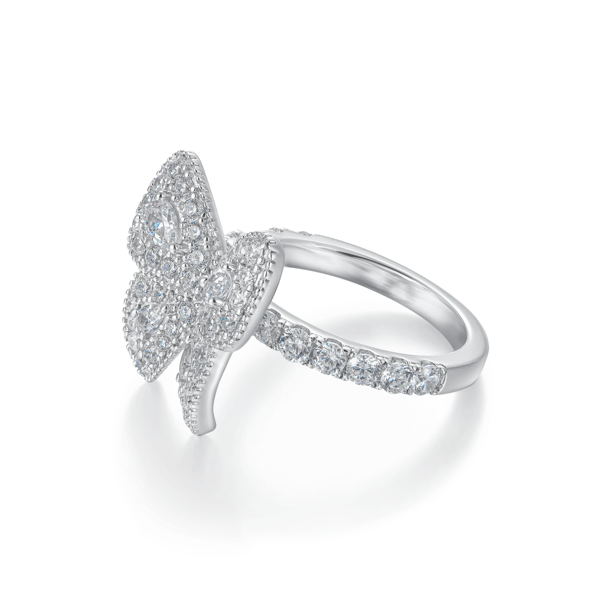 Vivid Clustered Butterfly Engagement Ring