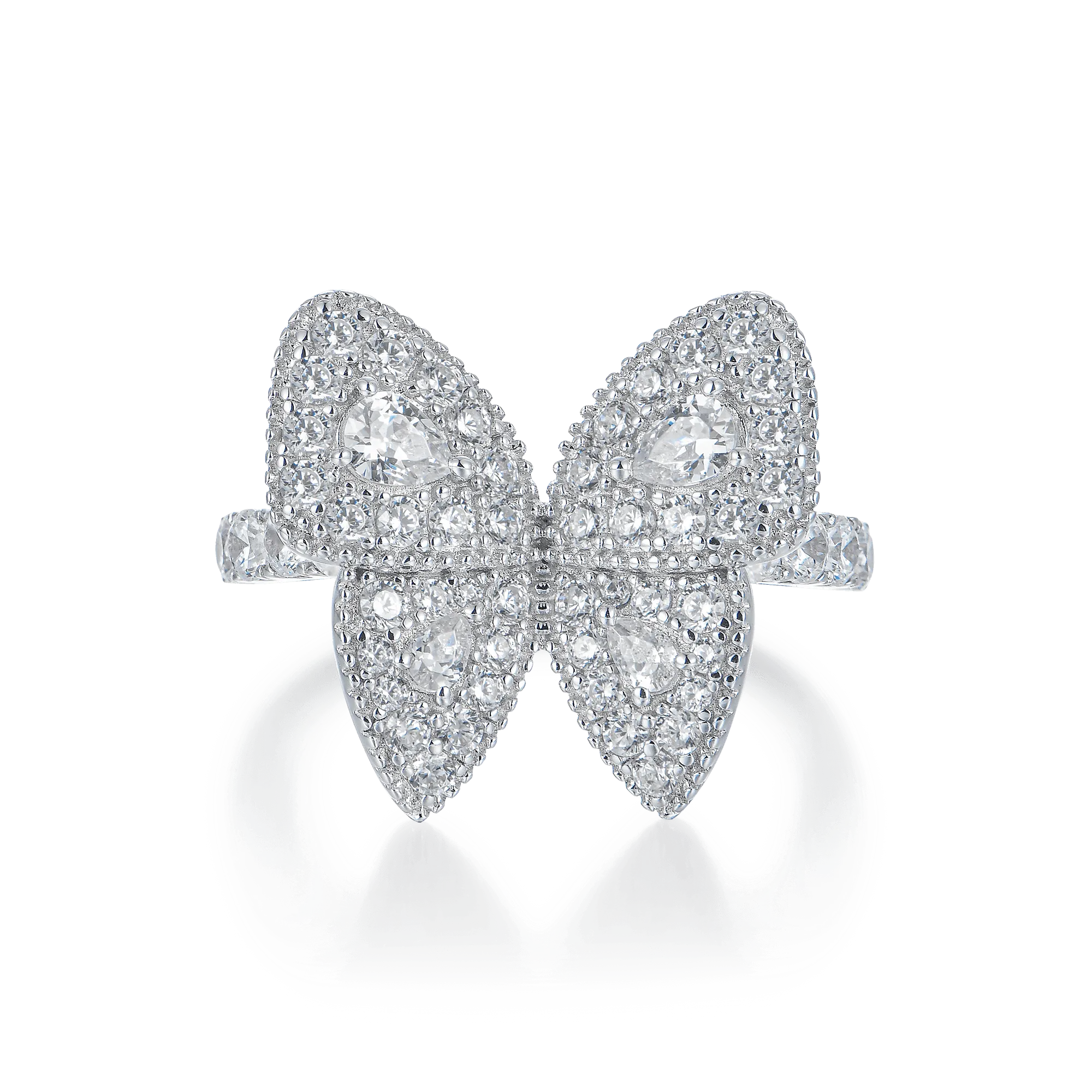 Vivid Clustered Butterfly Engagement Ring