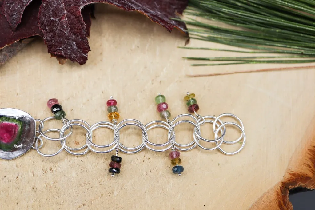 Watermelon Tourmaline Rainbow Bracelet