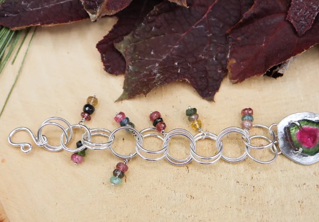 Watermelon Tourmaline Rainbow Bracelet