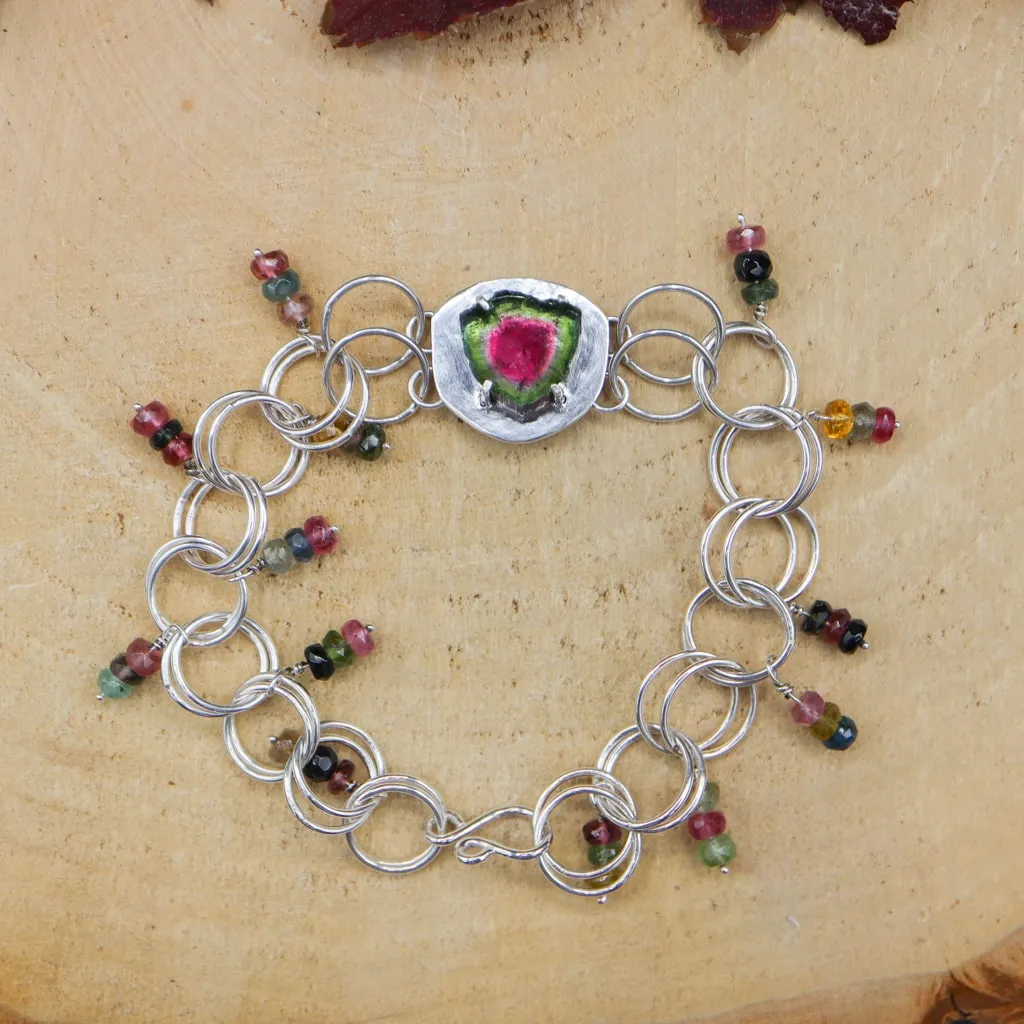 Watermelon Tourmaline Rainbow Bracelet