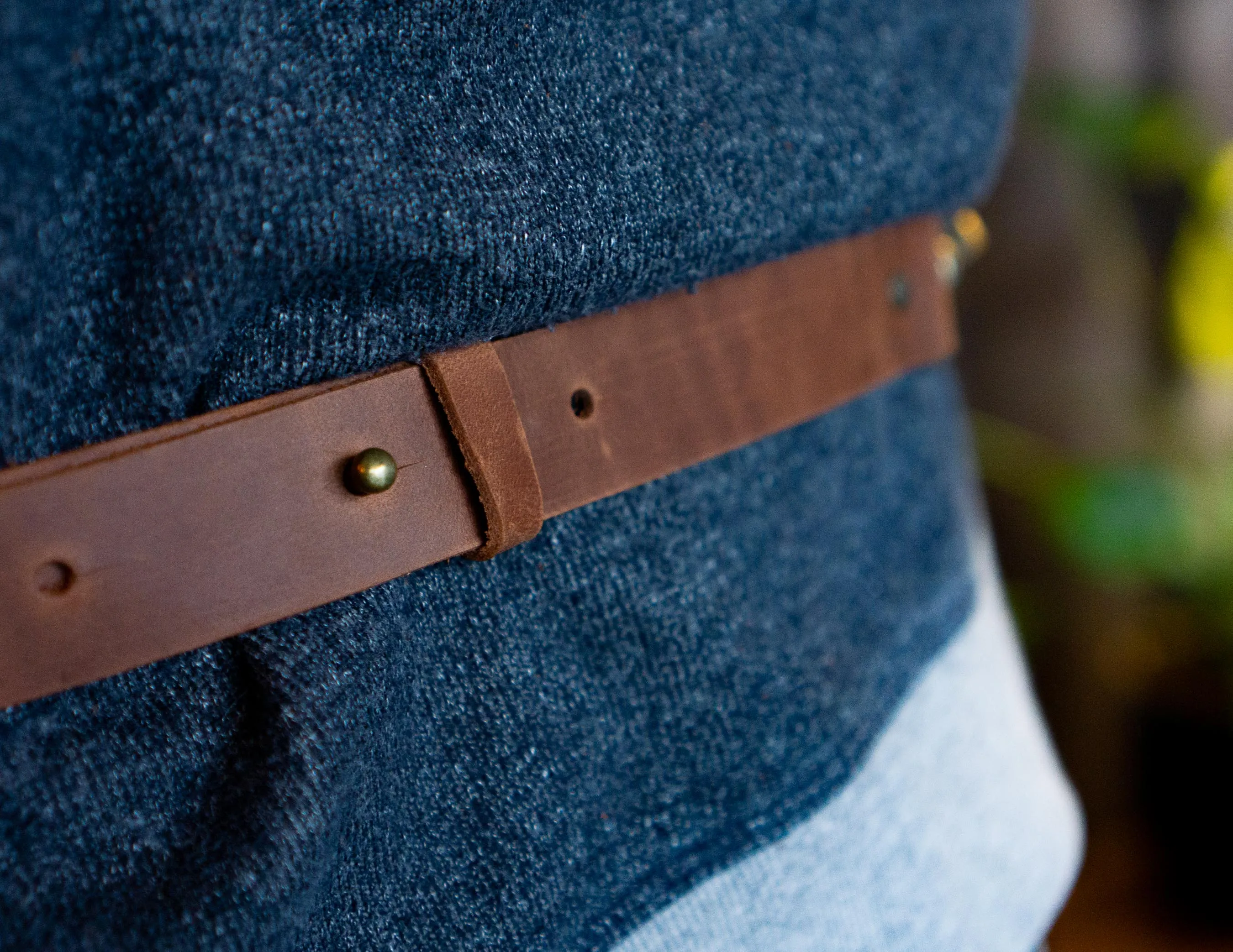 Waxed Canvas Half Apron | Apron With Leather Pockets And Straps | Handmade