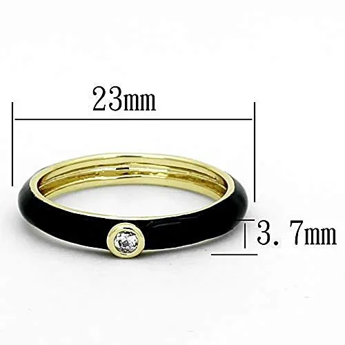 WildKlass Stainless Steel Promise Ring Gold Women AAA Grade CZ Clear