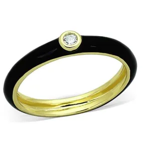 WildKlass Stainless Steel Promise Ring Gold Women AAA Grade CZ Clear