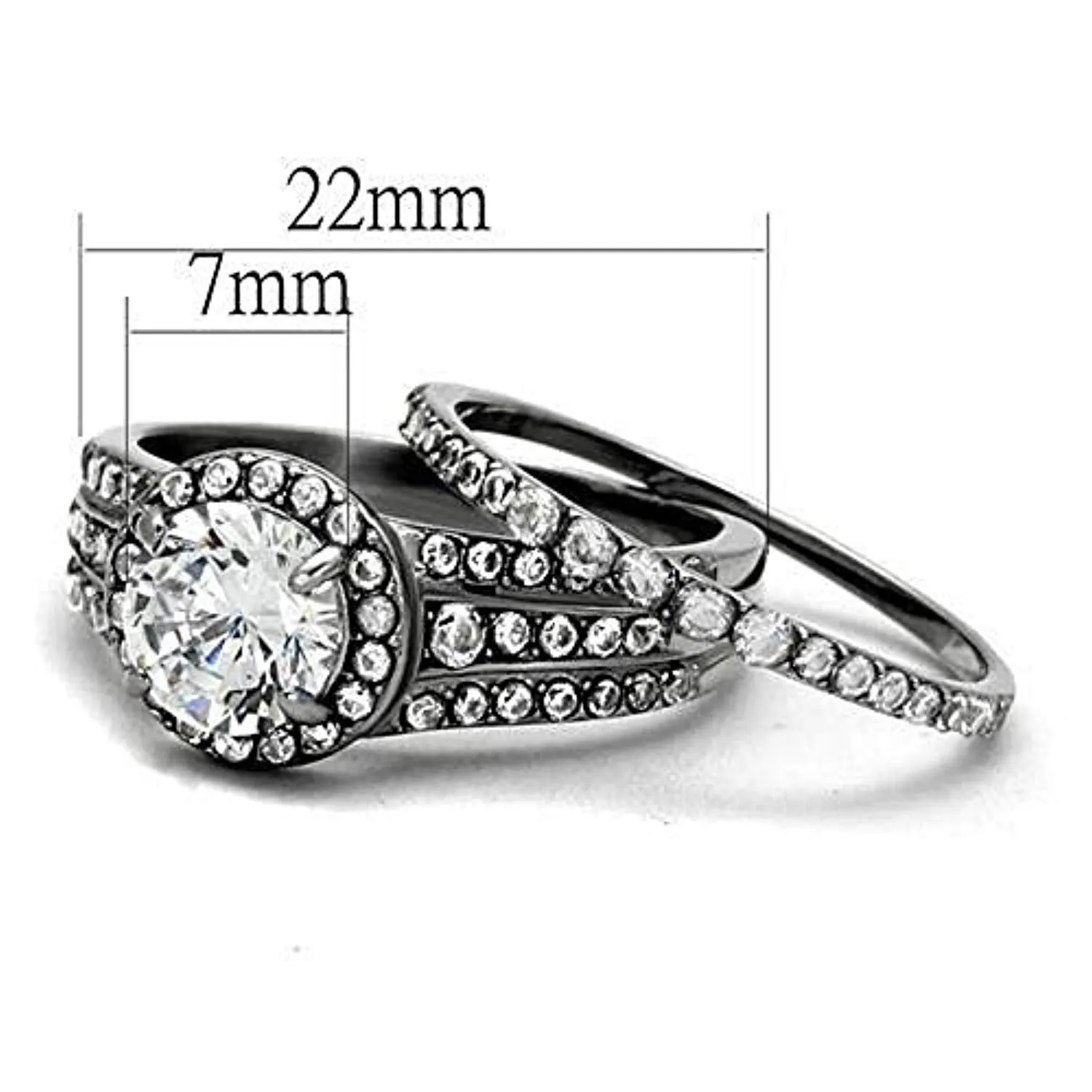 WildKlass Stainless Steel Ring High Polished Women AAA Grade CZ Clear