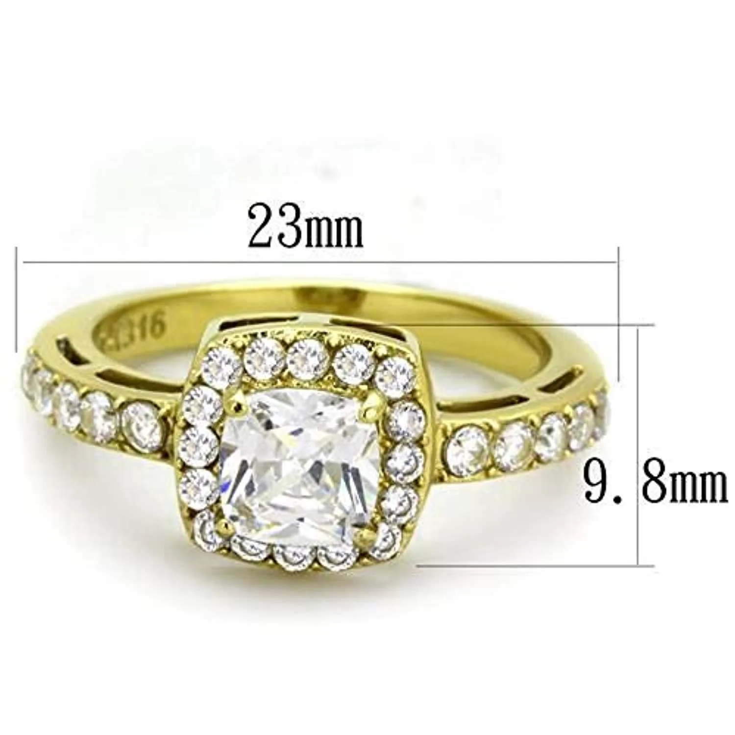 WildKlass WildKlass Stainless Steel Ring IP Gold Women AAA Grade CZ Clear