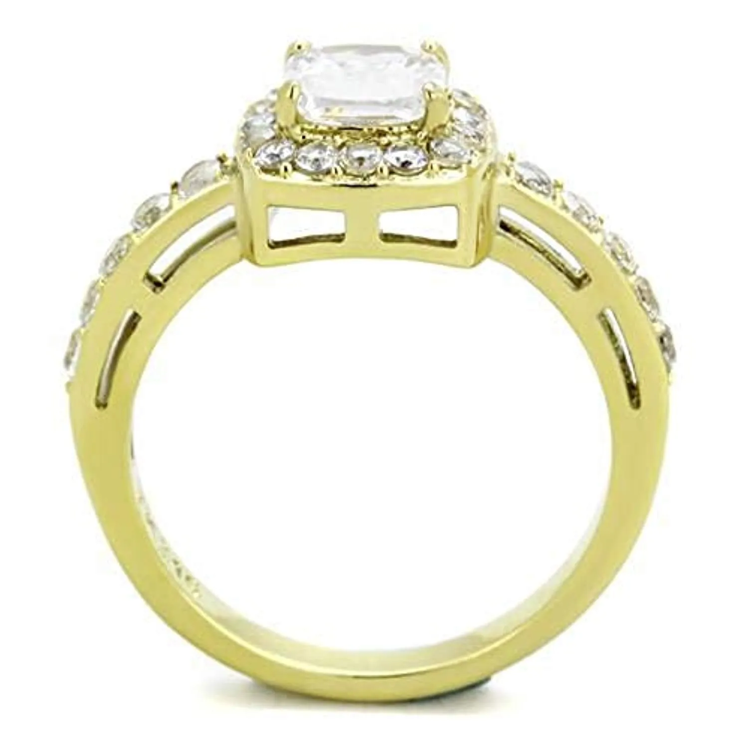 WildKlass WildKlass Stainless Steel Ring IP Gold Women AAA Grade CZ Clear