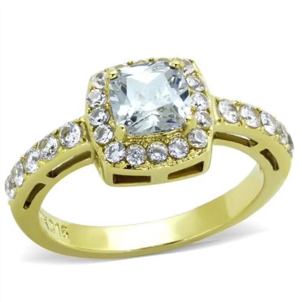 WildKlass WildKlass Stainless Steel Ring IP Gold Women AAA Grade CZ Clear