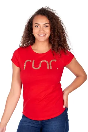 Women's Rose Gold Runr T-Shirt - red